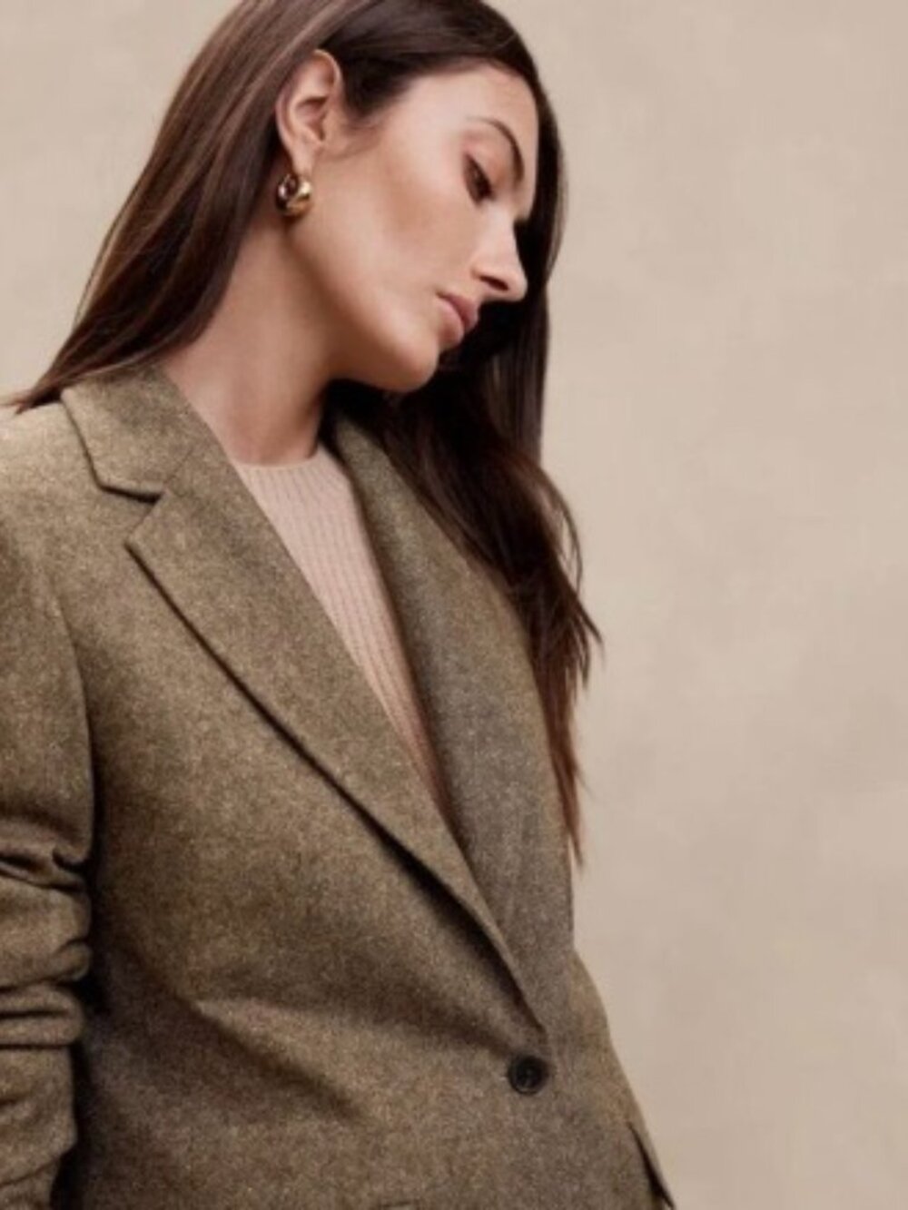 Banana Republic- Donegal Wool Blazer, Brown, US 18 (XXL)